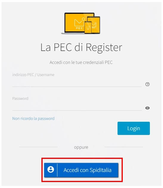 accesso PEC con SpidItalia